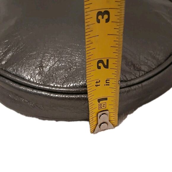 Giorgio Armoni Makeup Cosmetics Bag Circle Pouch Gunmetal Gray Designer Round - Picture 14 of 16